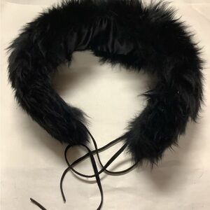 Banana Republic Black real fur lamb shearling